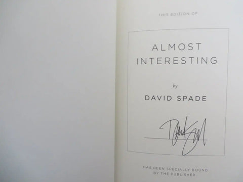 David Spade signed 'Almost Interesting' book, authentic autograph edition