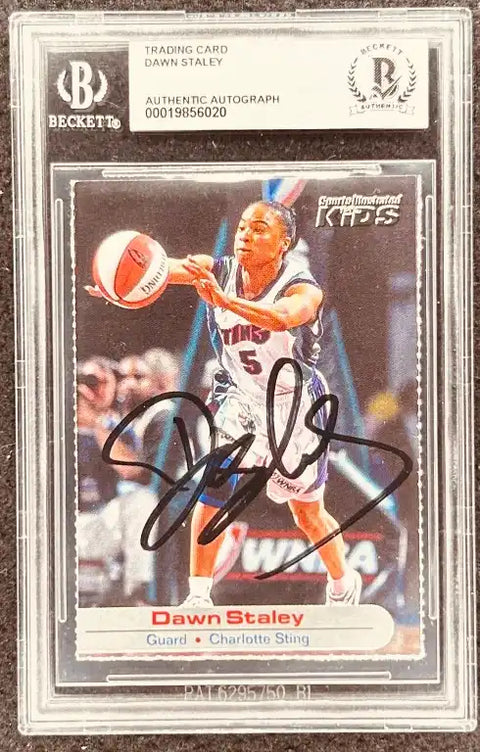 Dawn Staley autographed WNBA trading card, signed memorabilia, Charlotte Sting guard