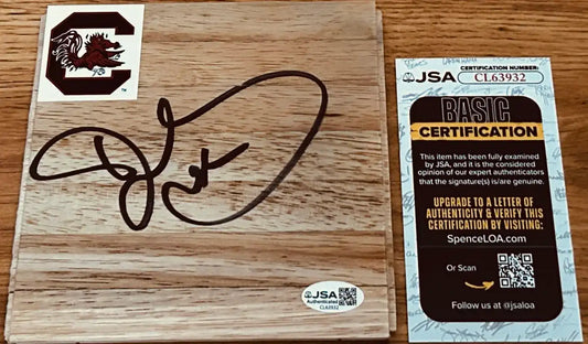 Autographed South Carolina Gamecocks wood plaque with JSA certification, NCAA memorabilia, authentic signature collectible