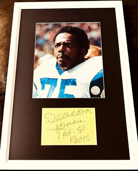 Deacon Jones autograph framed LA Rams 8x10 photo w/ HOF-80 RAMS JSA - AutographsForSale.com