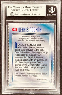 Dennis Rodman signed Chicago Bulls 1996 SI for Kids card BAS slab - AutographsForSale.com