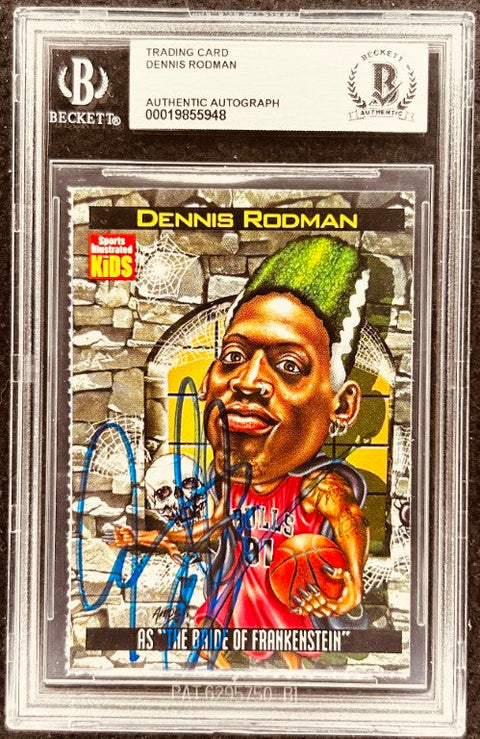 Dennis Rodman signed Bulls 1998 SI for Kids card BAS