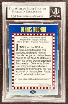 Dennis Rodman signed Spurs 1994 SI for Kids card BAS slab - AutographsForSale.com