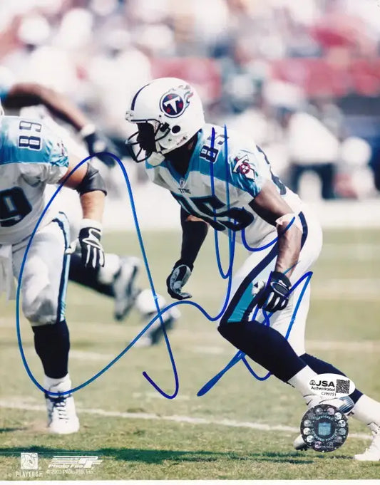 Derrick Mason autographed Tennessee Titans 8x10 photo JSA - AutographsForSale.com