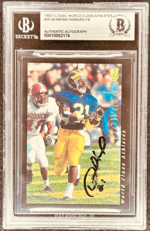 Desmond Howard signed Michigan Wolverines 1992 Classic Rookie Card BAS - AutographsForSale.com
