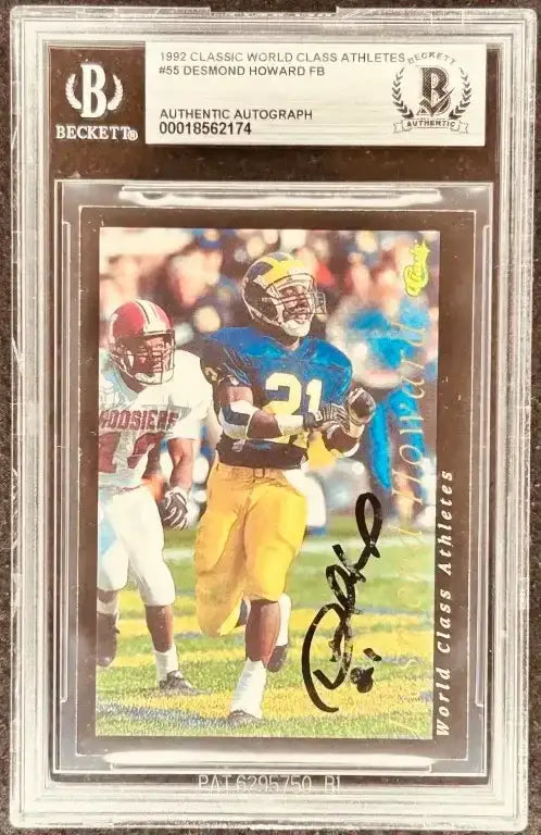 Desmond Howard signed Michigan Wolverines 1992 Classic Rookie Card BAS - AutographsForSale.com