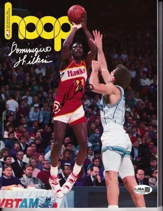 Dominique Wilkins signed Atlanta Hawks 1990 NBA Hoop program JSA - AutographsForSale.com