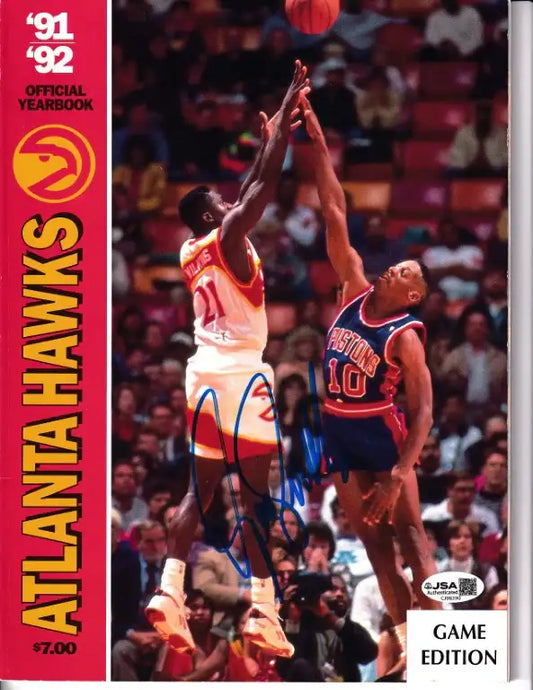 Dominique Wilkins signed Atlanta Hawks 1991-92 Yearbook JSA - AutographsForSale.com