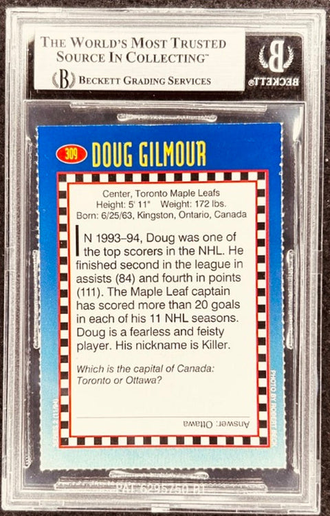 Doug Gilmour signed Maple Leafs 1994 SI for Kids card BAS (back)