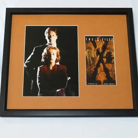 Gillian Anderson & David Duchovny signed X-Files video cover framed 8x10 photo JSA - AutographsForSale.com