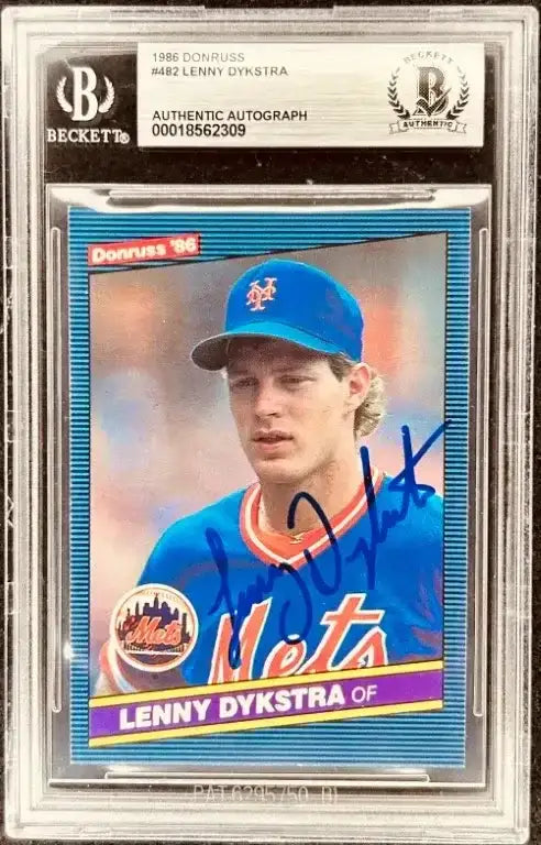 Lenny Dykstra autographed NY Mets 1986 Donruss Rookie Card BAS - AutographsForSale.com