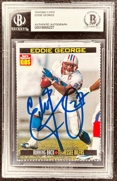 Eddie George signed Oilers 1998 SI for Kids card BAS