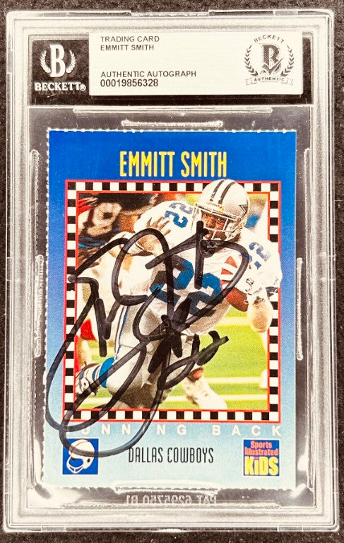 Emmitt Smith signed Cowboys 1994 SI for Kids card BAS slab - AutographsForSale.com