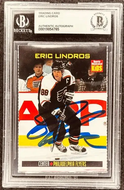 Eric Lindros signed Flyers 1999 SI for Kids card BAS slab - AutographsForSale.com