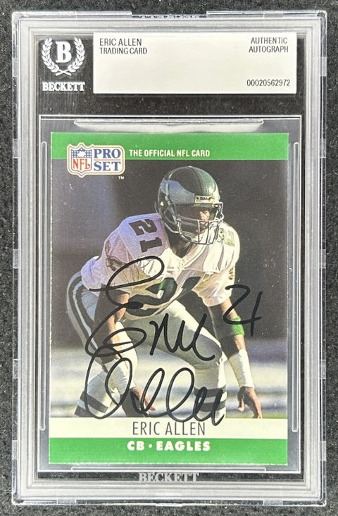 Eric Allen signed Philadelphia Eagles 1990 Pro Set card BAS slab - AutographsForSale.com