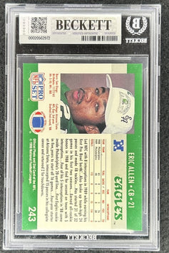 Eric Allen signed Philadelphia Eagles 1990 Pro Set card BAS slab - AutographsForSale.com