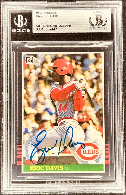Eric Davis autographed Cincinnati Reds 1985 Donruss Rookie Card BAS - AutographsForSale.com