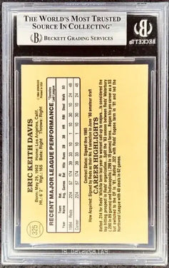 Eric Davis autographed Cincinnati Reds 1985 Donruss Rookie Card BAS - AutographsForSale.com
