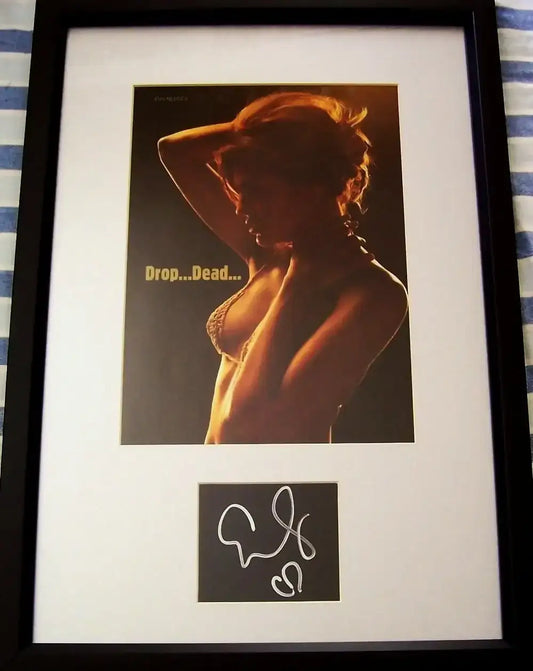 Eva Mendes autograph custom framed with sexy photo JSA - AutographsForSale.com