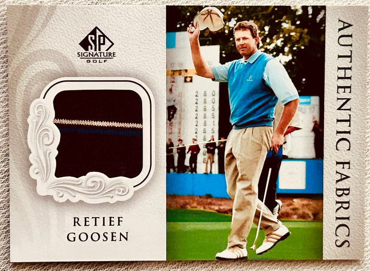 Retief Goosen 2004 SP Signature golf Authentic Fabrics tournament Worn Shirt card - AutographsForSale.com