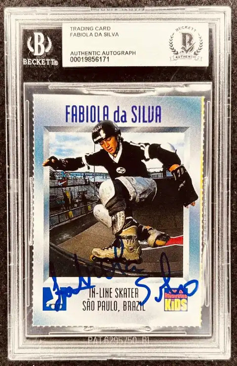 Fabiola da Silva signed inline skating trading card, Beckett authenticated, São Paulo, Brazil
