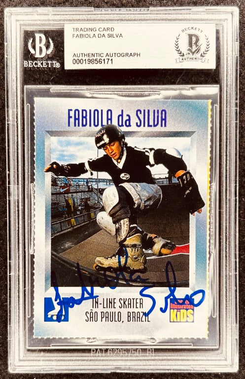 Fabiola da Silva signed inline skating trading card, Beckett authenticated, São Paulo, Brazil