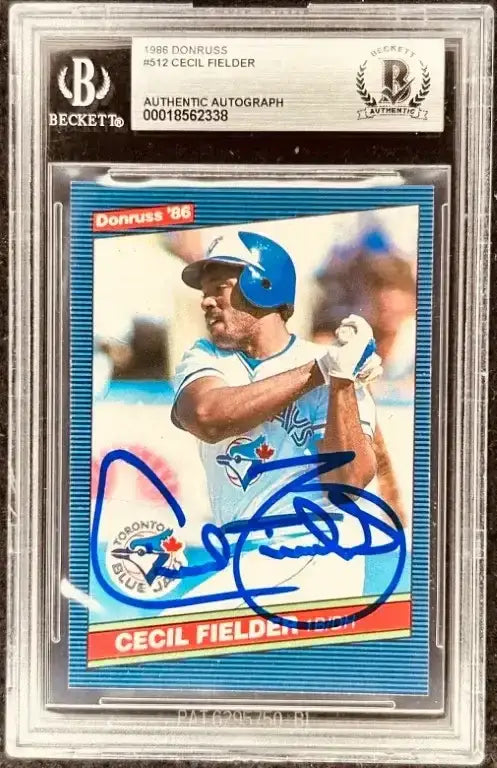 Cecil Fielder autographed Blue Jays 1986 Donruss Rookie Card BAS slab - AutographsForSale.com