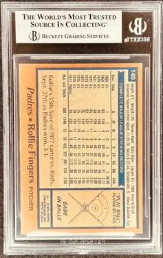 Rollie Fingers autographed San Diego Padres 1978 Topps card BAS - AutographsForSale.com
