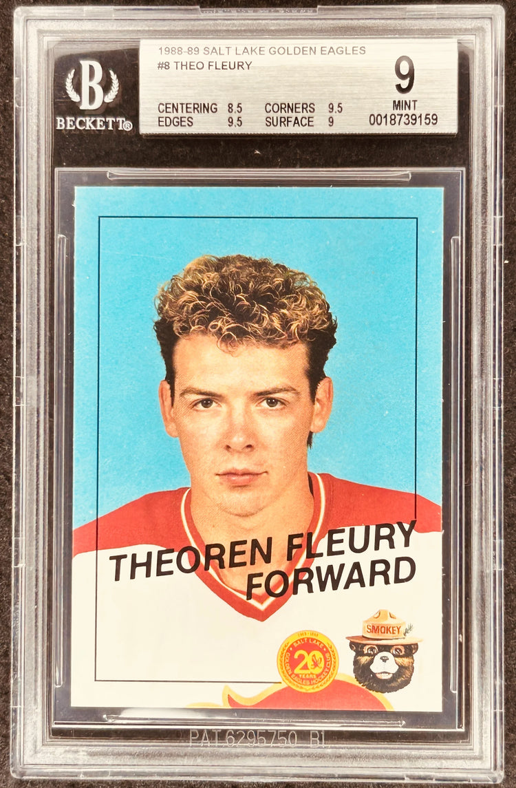 Theo Theoren Fleury 1988-89 Salt Lake pre Rookie Card BGS 9 MINT - AutographsForSale.com