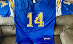 Dan Fouts signed SD Chargers 1980s NFL Vintage blue throwback jersey JSA - AutographsForSale.com