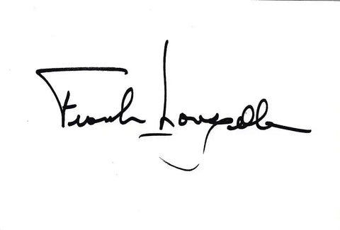 Frank Langella autograph signature on white background, authentic signed memorabilia