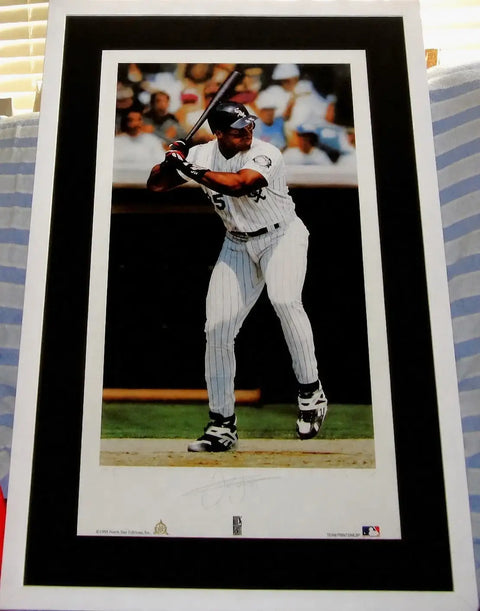 Frank Thomas signed 1996 White Sox litho custom framed - AutographsForSale.com