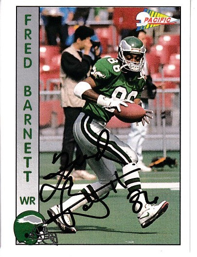Fred Barnett autographed Philadelphia Eagles 1992 Pacific card - AutographsForSale.com