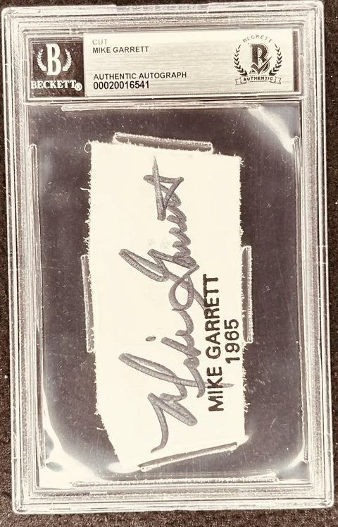Mike Garrett 1965 authentic autograph cut, Beckett certified memorabilia