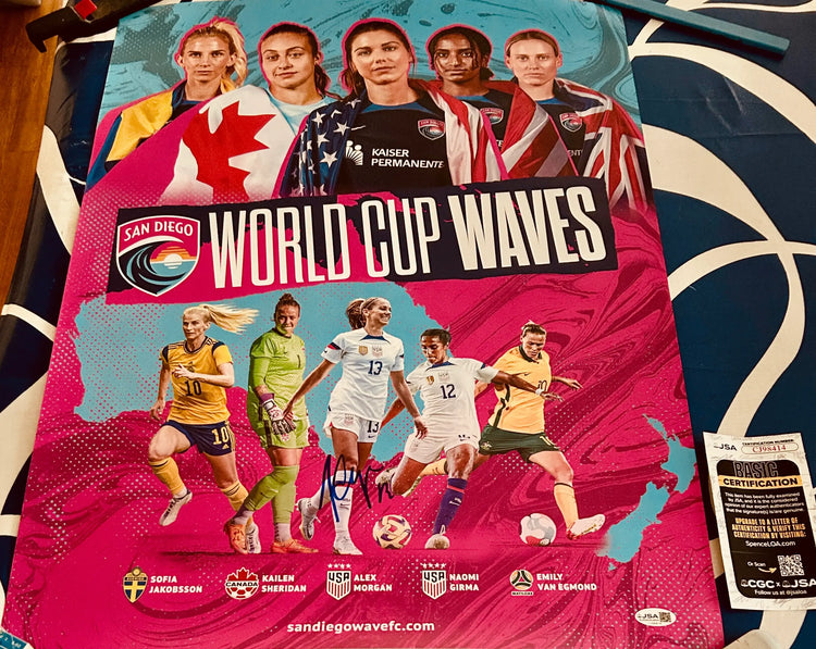 Alex Morgan signed NWSL San Diego Wave 2023 World Cup poster JSA - AutographsForSale.com