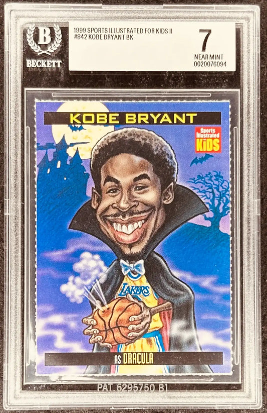 1999 Sports Illustrated for Kids II #842 Kobe Bryant as Dracula basketball card, graded Beckett 7 Near Mint