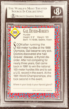 Gail Devers-Roberts autographed trading card, Beckett graded, Olympic hurdler memorabilia
