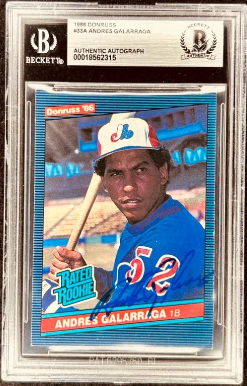Andres Galarraga autographed Expos 1986 Donruss Rookie Card BAS - AutographsForSale.com