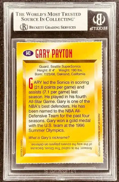 Gary Payton signed Seattle Sonics 1997 SI for Kids card BAS slab - AutographsForSale.com