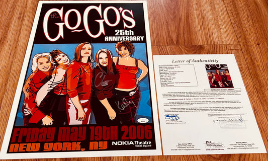 Signed Go-Go's 25th Anniversary concert poster with Letter of Authenticity included
