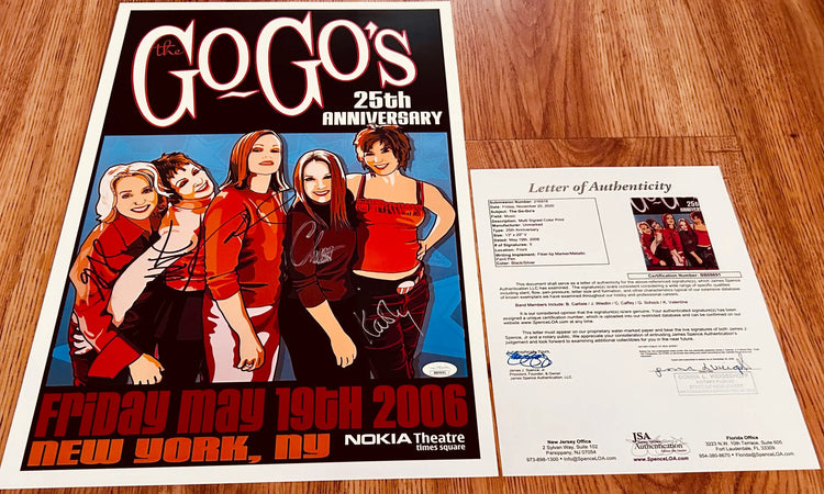 Signed Go-Go's 25th Anniversary concert poster with Letter of Authenticity included