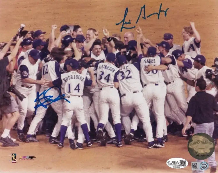 Luis Gonzalez Steve Finley signed Diamondbacks 2001 World Series 8x10 photo JSA - AutographsForSale.com