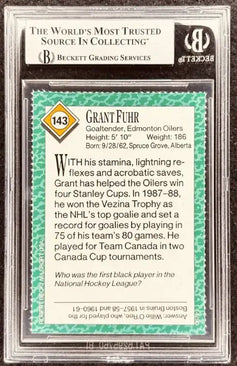 Grant Fuhr signed Edmonton Oilers 1990 SI for Kids card BAS slab - AutographsForSale.com