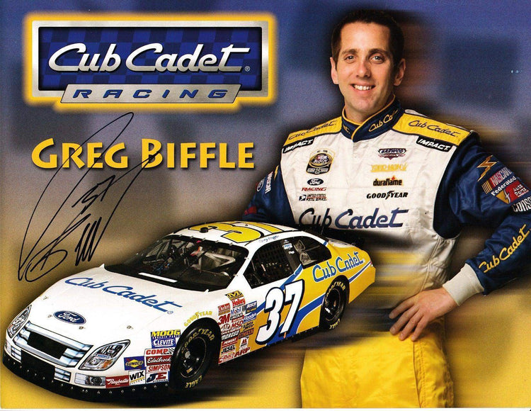 Greg Biffle signed 2007 Cub Cadet Racing Busch Series photo card - AutographsForSale.com