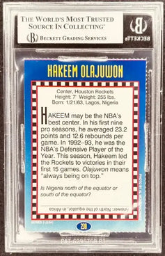 Hakeem Olajuwon signed Rockets 1994 SI for Kids card BAS slab - AutographsForSale.com