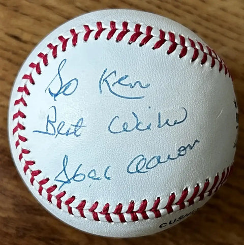 Hank Aaron autographed Rawlings NL baseball (To Ken) JSA Atlanta Braves - AutographsForSale.com