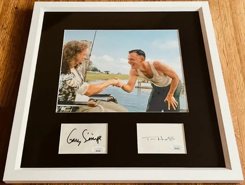 Tom Hanks & Gary Sinise autographs framed w/ Forrest Gump 8x10 photo JSA - AutographsForSale.com