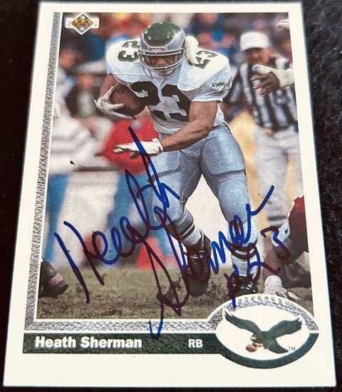 Heath Sherman signed Philadelphia Eagles 1991 Upper Deck NFL card - AutographsForSale.com