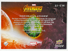 Chris Hemsworth certified autograph Avengers Infinity War THOR 2018 Upper Deck card - AutographsForSale.com