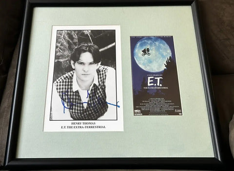 Henry Thomas signed E.T. 8x10 movie photo framed VHS video cover JSA - AutographsForSale.com